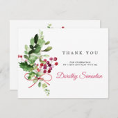 Rustikale Winterlandschaft 100. Geburtstag Dankeskarte (Vorne/Hinten)