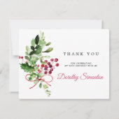 Rustikale Winterlandschaft 50. Geburtstag Dankeskarte (Vorderseite)