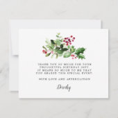 Rustikale Winterlandschaft 70. Geburtstag Dankeskarte (Rückseite)