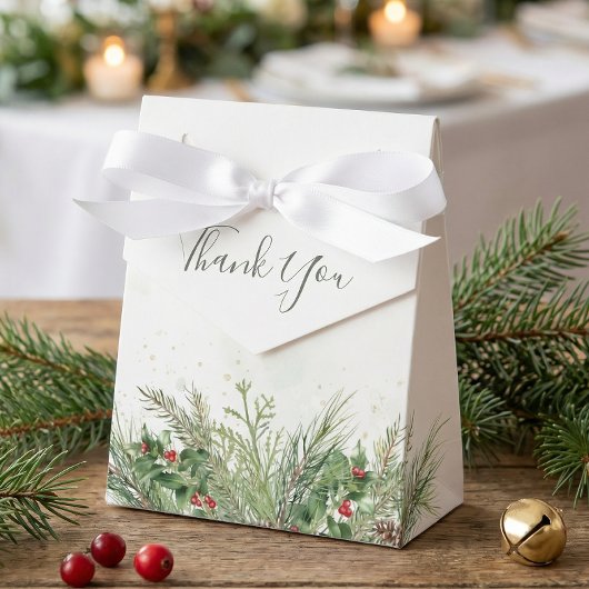 Rustikale Winterlandschaft Berries Pine Cone Weddi Geschenkschachtel