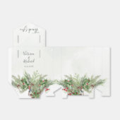Rustikale Winterlandschaft Berries Pine Cone Weddi Geschenkschachtel (Ungefaltet)