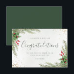 Rustikale Winterlandschaft Berries Pine Cone Weddi Karte<br><div class="desc">Feiern Sie das glückliche Paar mit dieser eleganten und festlichen Hochzeitskarte. Die Karte mit einer wunderschönen Aquarelldarstellung von Wintergrün, Beeren und Goldmedaille eignet sich ideal für eine Winterhochzeit oder eine Feier zu den Feiertagen. Passen Sie die Karte mit Namen und eine herzliche Nachricht an, um Ihre Glückwünsche und guten Wünsche...</div>
