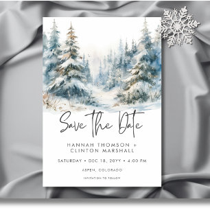 Rustikale Winterlandschaft Foto Watercolor Save The Date