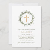 Rustikale Winterlandschaft | Kranken und Taufen Einladung (Vorderseite)