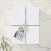 Rustikale Winterlandschaft mit Hirsch Vielen Dank Geschenkanhänger (Mit Garn)