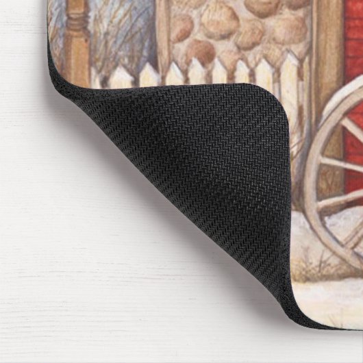 Rustikale Winterlandschaft Mousepad (Ecke)