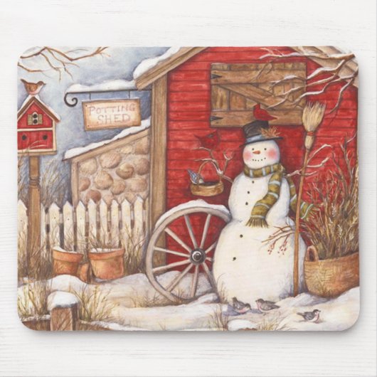 Rustikale Winterlandschaft Mousepad (Vorne)