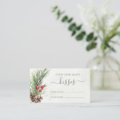 Rustikale Winterlandschaft Raten Sie, wie viele Ki Begleitkarte (Stehend Vorderseite)