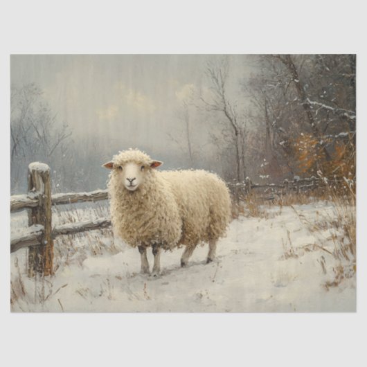 Rustikale Winterlandschaft Seidenpapier (Vorderseite)