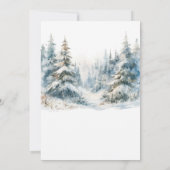 Rustikale Winterlandschaft Wasserfarbenprägung Einladung (Rückseite)