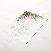 Rustikale Winterlandschaft Weihnachtsfeier Hochzei Folieneinladung (Gedreht)