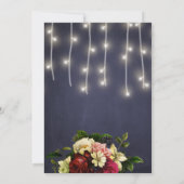 Rustikale Winterleuchten marinieren bordeauxfarben Einladung (Rückseite)