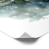 rustikale Wintermistbäume Hochzeitskarte Poster (Ecke)