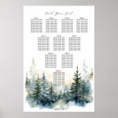 rustikale Wintermistbäume Hochzeitskarte Poster (Vorne)