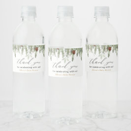 Rustikale Winterpine-Akkorde Wasserflasche Wasserflaschenetikett