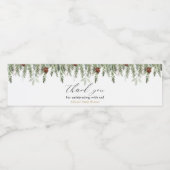 Rustikale Winterpine-Akkorde Wasserflasche Wasserflaschenetikett (Einzelnes Label)