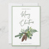 Rustikale Winterpine & Berries Weihnachten (Vorderseite)
