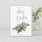 Rustikale Winterpine & Berries Weihnachten (Stehend Vorderseite)