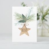 Rustikale Winterpine Branchen Star UAWG RSVP Karte (Stehend Vorderseite)