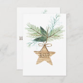 Rustikale Winterpine Branchen Star UAWG RSVP Karte (Vorne/Hinten)