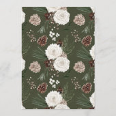 Rustikale Winterpine-Hochzeit Menükarte (Rückseite)