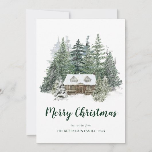 Rustikale Winterpinienwälder Weihnachten (Vorderseite)