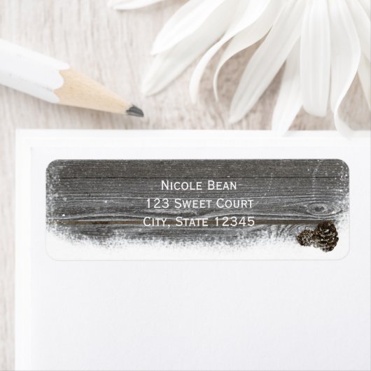 Rustikale Winterschneeflocken & Pinecones Adresset (Insitu)