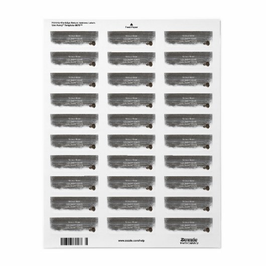 Rustikale Winterschneeflocken & Pinecones Adresset (Vorne)