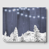 Rustikale Winterschneeflocken - Saitenlichter Hoch Gästebuch (Rückseite)