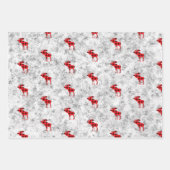 Rustikale Winterschneeflurries Textur Elche Geschenkpapier Set (Vorderseite)