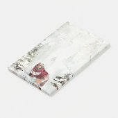 Rustikale Winterschneeszene mit Bären Post-it Klebezettel (angewinkelt)