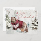 Rustikale Winterschneeszene mit Wildbär Postkarte (Vorne/Hinten)