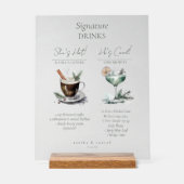 Rustikale Wintersignatur Getränke Mattierte ID1049 Acrylschild (Vorderseite)