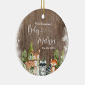 Rustikale Wintertiere erwarten wir von den Eltern Keramik Ornament (Rechts)