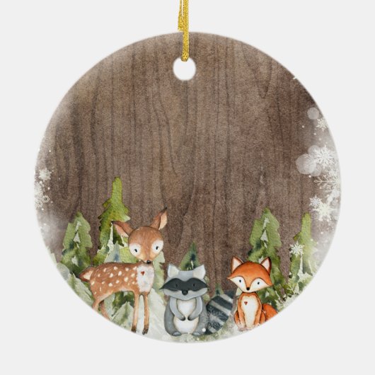 Rustikale Wintertiere erwarten wir von den Eltern Keramik Ornament (Hinten)