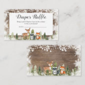 Rustikale Wintertiere Holzlandwüstenraffel Begleitkarte (Vorne/Hinten)