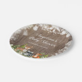 Rustikale Wintertiere Woodland Geburtstag Pappteller (Schrägansicht)