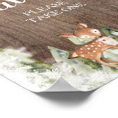 Rustikale Wintertiere Woodland Kinderdusche Favori Poster (Ecke)