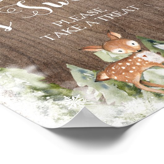 Rustikale Wintertiere Woodland Liebe ist Sweet Bab Poster (Ecke)