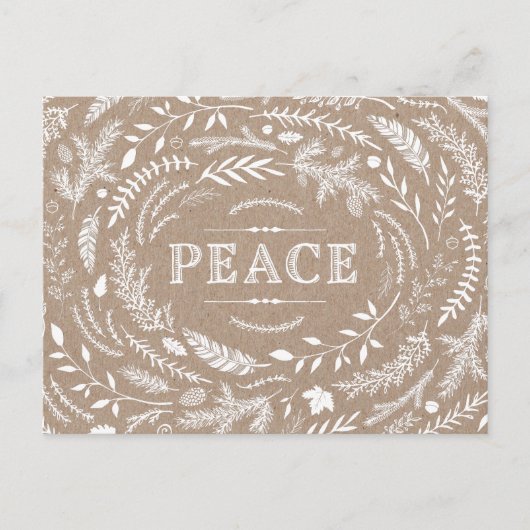 Rustikale Winterurlaub Postkarte (Vorderseite)