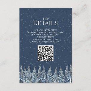 Rustikale Winterwald-Hochzeit QR-Code-Details Eins Begleitkarte