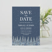 Rustikale Winterwald-Hochzeit Save the Date Karte (Stehend Vorderseite)