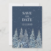 Rustikale Winterwald-Hochzeit Save the Date Karte (Rückseite)