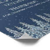 Rustikale Winterwald-Hochzeitsbegrüßung Poster (Ecke)