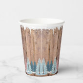 Rustikale Winterwald Pine Trees Kinderdusche Pappbecher (Rechts)