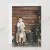 Rustikale Winterwald Weihnachtsfotokarte Feiertagskarte (Rückseite)