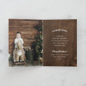 Rustikale Winterwald Weihnachtsfotokarte Feiertagskarte (Innenseite)