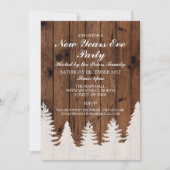 Rustikale Winterwaldbäume Neujahrstags einladen Einladung (Vorderseite)