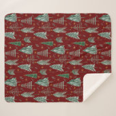 Rustikale Winterwälder Schnee Rote Wasserfarben St Sherpadecke (Vorderseite (Horizontal))