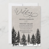 Rustikale Winterwaldhochzeit Einladung (Vorderseite)